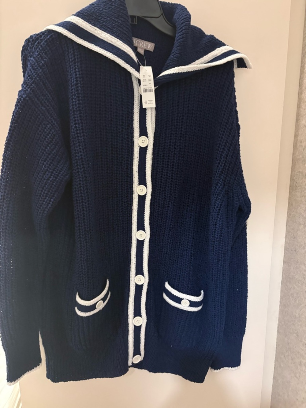 J. Crew Textured Sailor Cardigan. Size Large. New with tags.